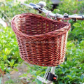 Hand Woven Plastic Colorful Children Bicycle Basket